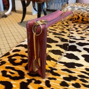 Sophie Hulme dusty pink leather & brass clutch